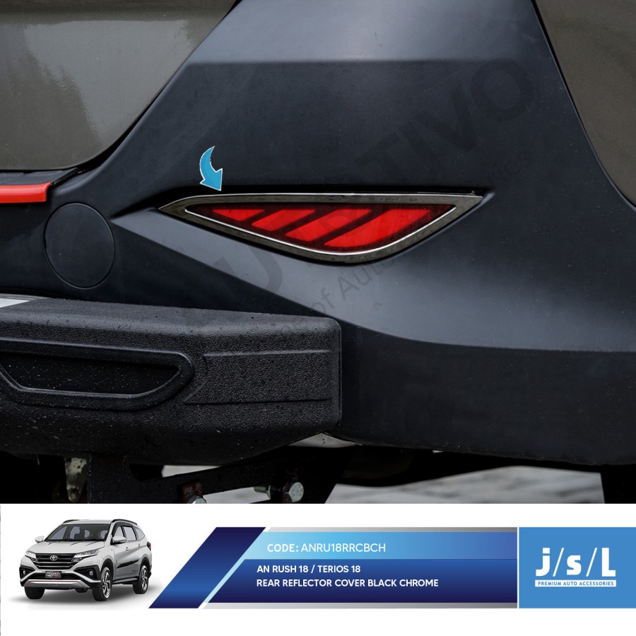Jual All New Rush Terios Rear Reflector Cover Black Chrome JSL ...