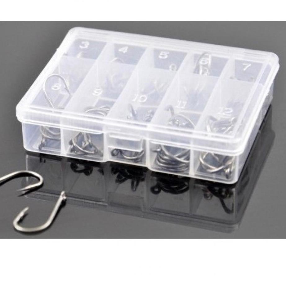 LUSHAZER Kail Pancing Fishing Hook Tackle Box Set 148 PCS - JY07