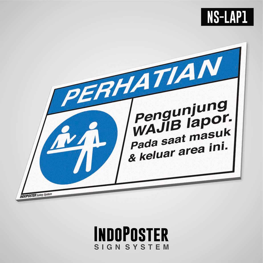 Jual Safety Sign Rambu K Pvc Ansi Tamu Pengunjung Wajib Lapor M X Cm Shopee Indonesia