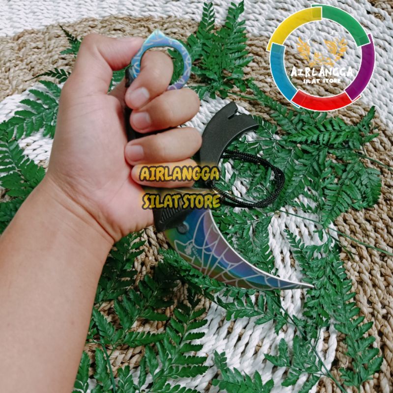 Jual (cod) original karambit survival hijau laba-laba Karambit CS Go ...