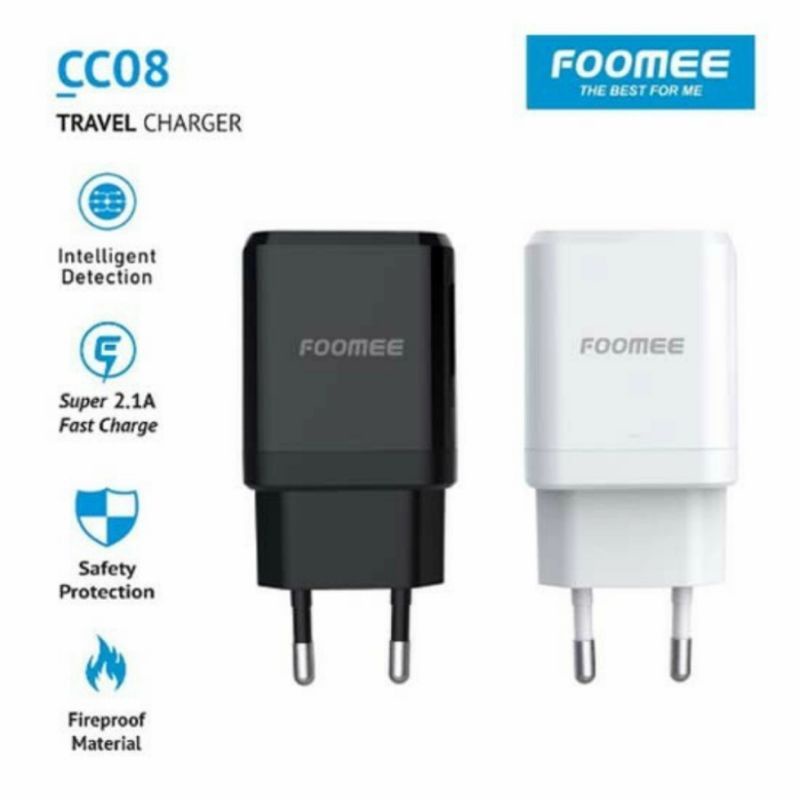 Jual Adaptor Charger Foomee CC08 Original 100% Output Max 2.1A Fast ...