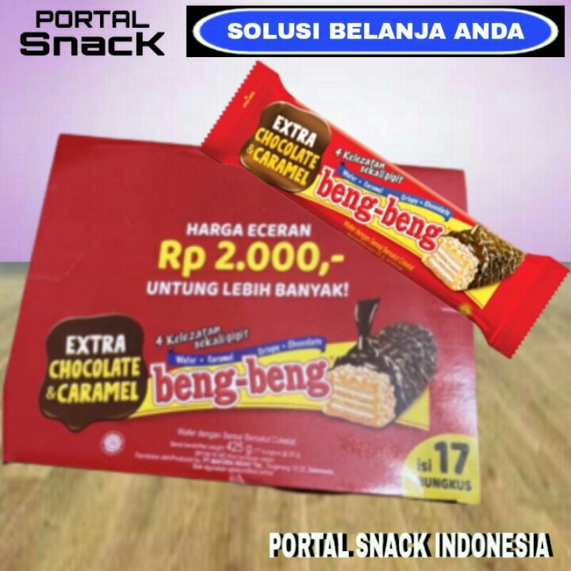 Jual Beng Beng Wafer Extra Coklatandcaramel 1 Box Isi 17 Pcs Shopee