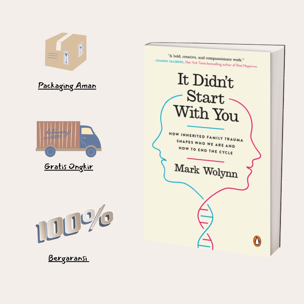 Book cover selling page for Marker Wolynn’s It Didn’t Start With You focusing on family trauma themes