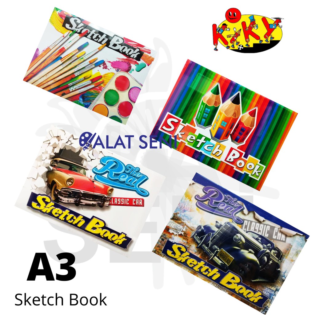Jual TERLARIS!! KIKY SKETCH BOOK A3 / BUKU GAMBAR SKETSA ISI 50 LEMBAR HARGA GROSIR MURAH