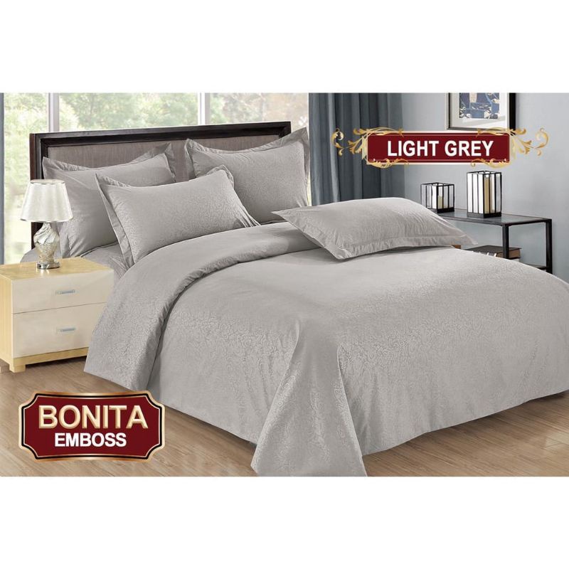 Jual Bonita Satu Set Bed Cover Bonita Polos Emboss Fitted King