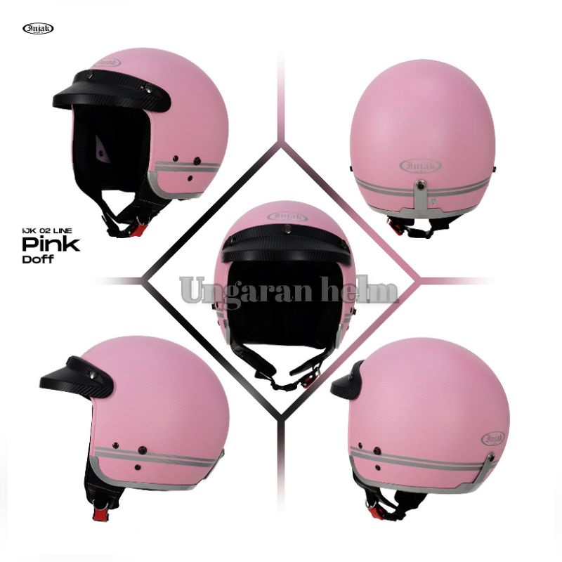 Jual Helm injak pink doff retro | Injak Helm | Shopee Indonesia