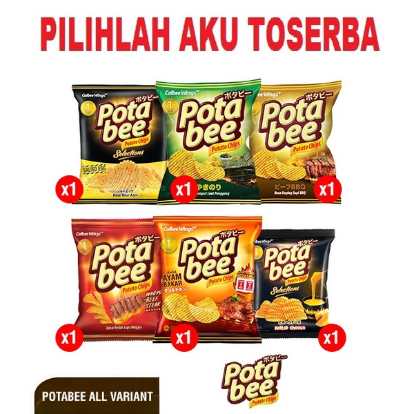 Jual Potabee Keripik Kentang MIX 68 Gr - ( HARGA PAKET ISI 6 PCS MIX ...