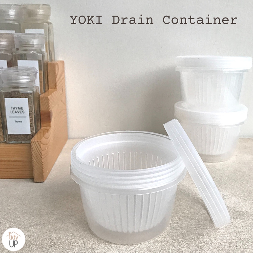 Jual [Tidy Up] YOKI Drain Container Storage Box Jar / Toples Saringan ...