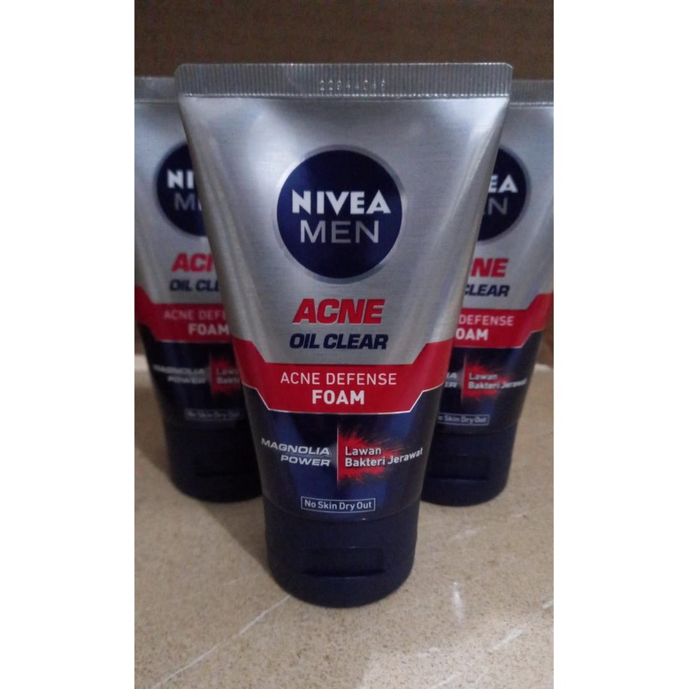 Jual Nivea Men Acne Oil Clear Acne Defense Foam 100 Ml Shopee Indonesia 8247