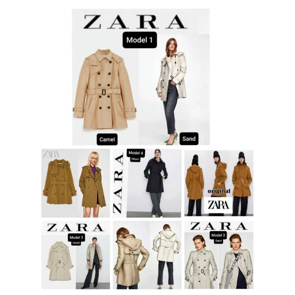 Jaket Wanita Zara LIGHTWEIGHT Trench Coat Long Coat Jacket Original Branded