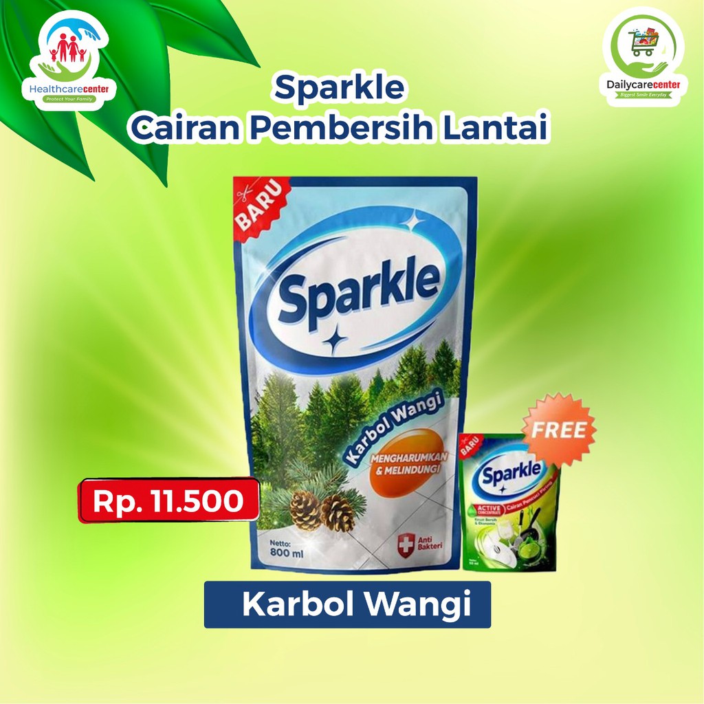 Jual Karbol Wangi Pine Cairan Pembersih Lantai Sparkle 800 Ml Shopee