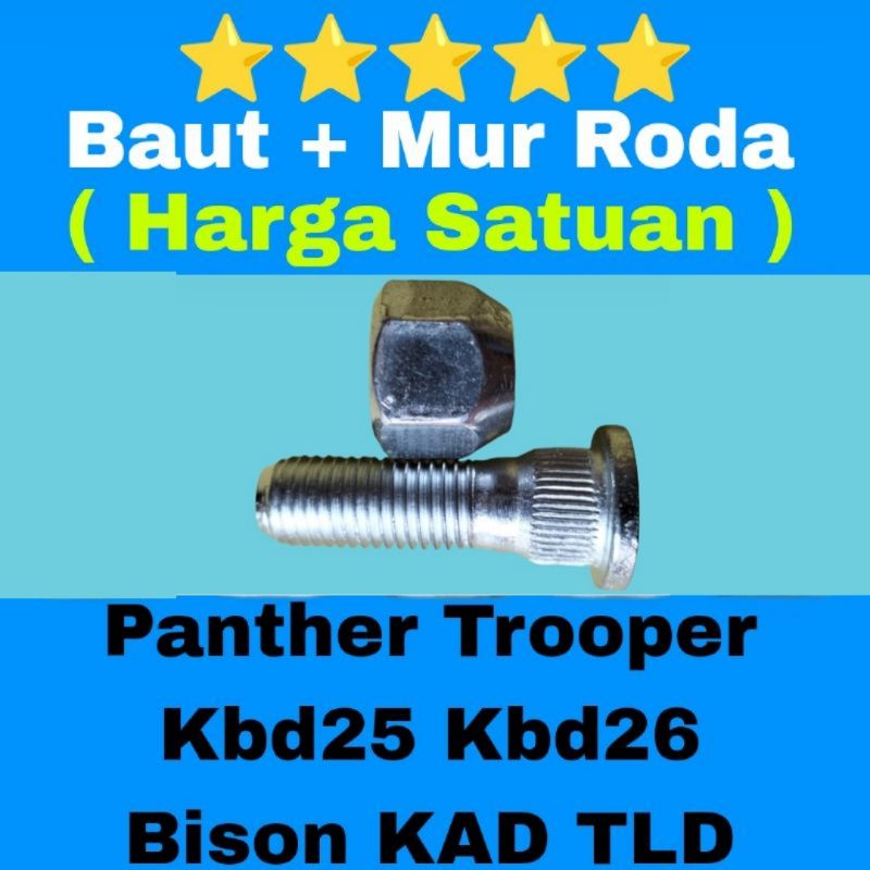 Jual Bergaransi Baut Mur Roda Isuzu Panther All Depan Dan Belakang Trooper Kbd Kbd Bison