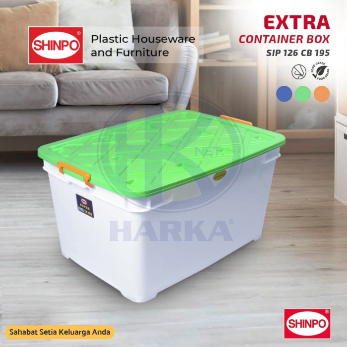Jual EXTRA CONTAINER BOX KOTAK PENYIMPANAN JUMBO PUTIH BERODA 195 LITER ...