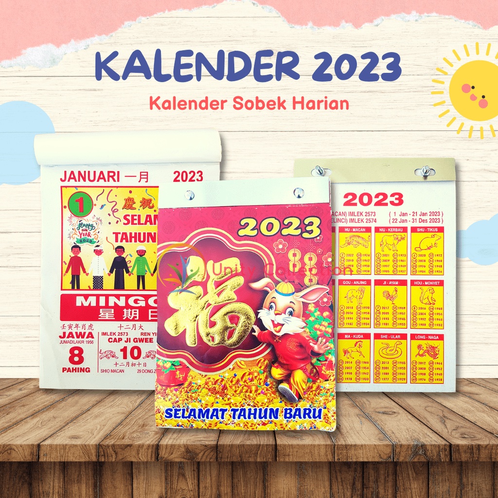 Jual Kalender Harian 2023 Kalender Sobek Arab Jawa China Shopee Indonesia 8141