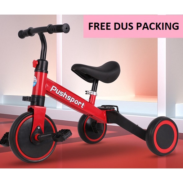 Jual Sepeda Anak PUSH SPORT Balance Bike 3 in 1 Roda 3 cocok untuk ...
