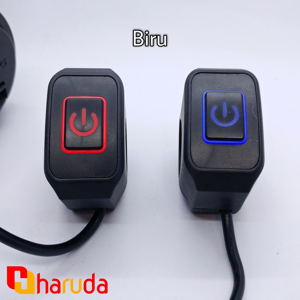 Jual Saklar Indikator LED Stang Motor On Off / Button Push LED ...