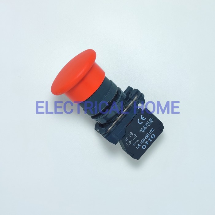 Jual Push Button Mushroom Head Spring Return 22mm 5AC42 Merah OTTO ...