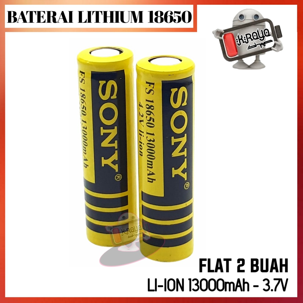 Jual Baterai Charger 18650 Li Ion 4 2volt 13000mah Warna Kuning Tube