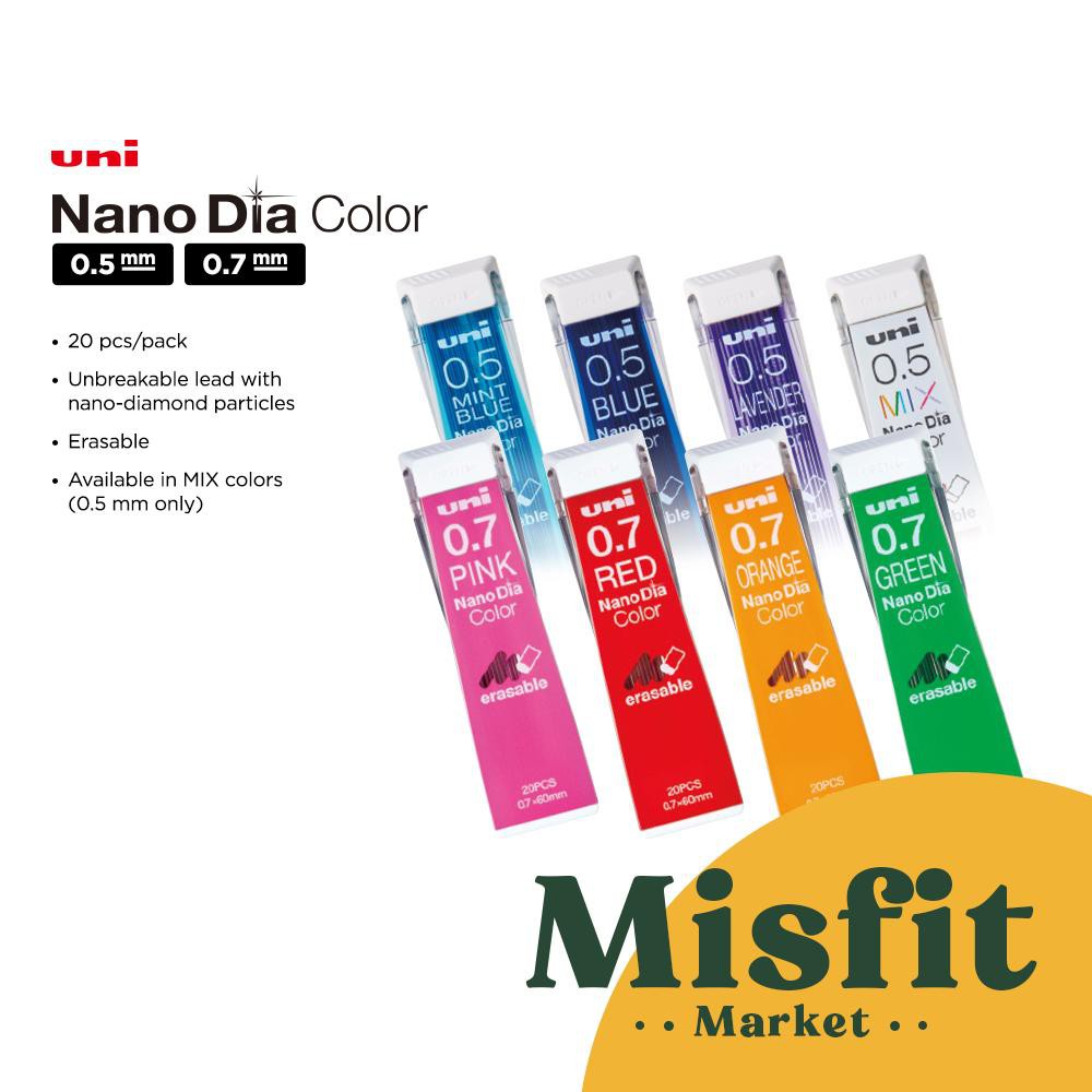 Jual Uni NanoDia Erasable Color Lead Refill 0.5 0.7 mm MIX Nano Dia isi