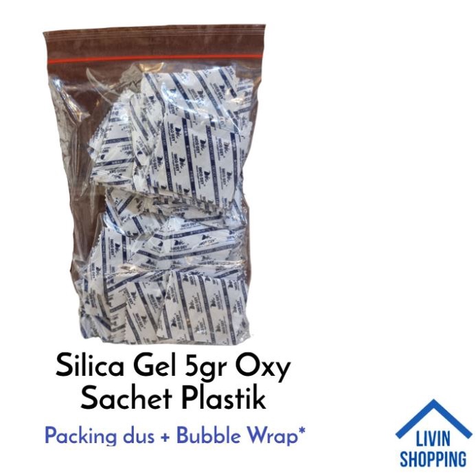 Jual Silica gel oxy sachet plastik 250 gram food grade penyerap lembab