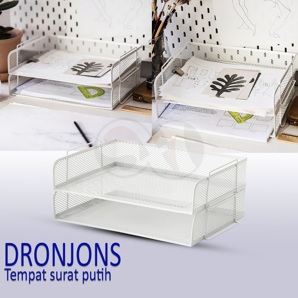 Jual Tempat surat putih / rak file / dokument organizer 2 susun TEMPAT ...