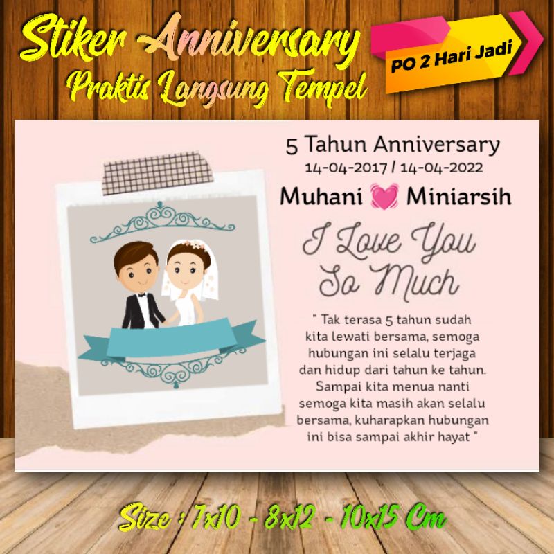 Jual Stiker Anniversary - Stiker Ultah Pernikahan - Stiker Tasyakuran ...