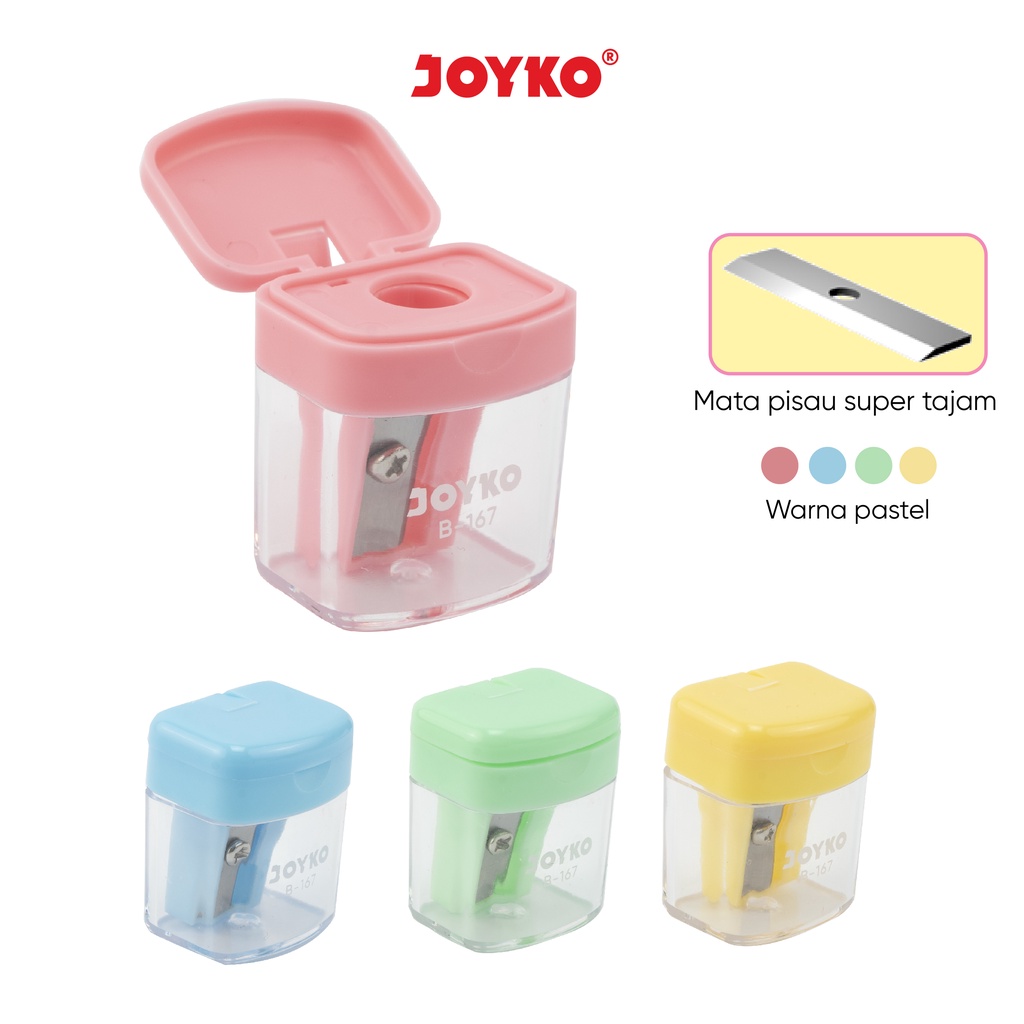 Jual Rautan Serutan Sharpener Joyko B-167 Pastel Color | Shopee Indonesia