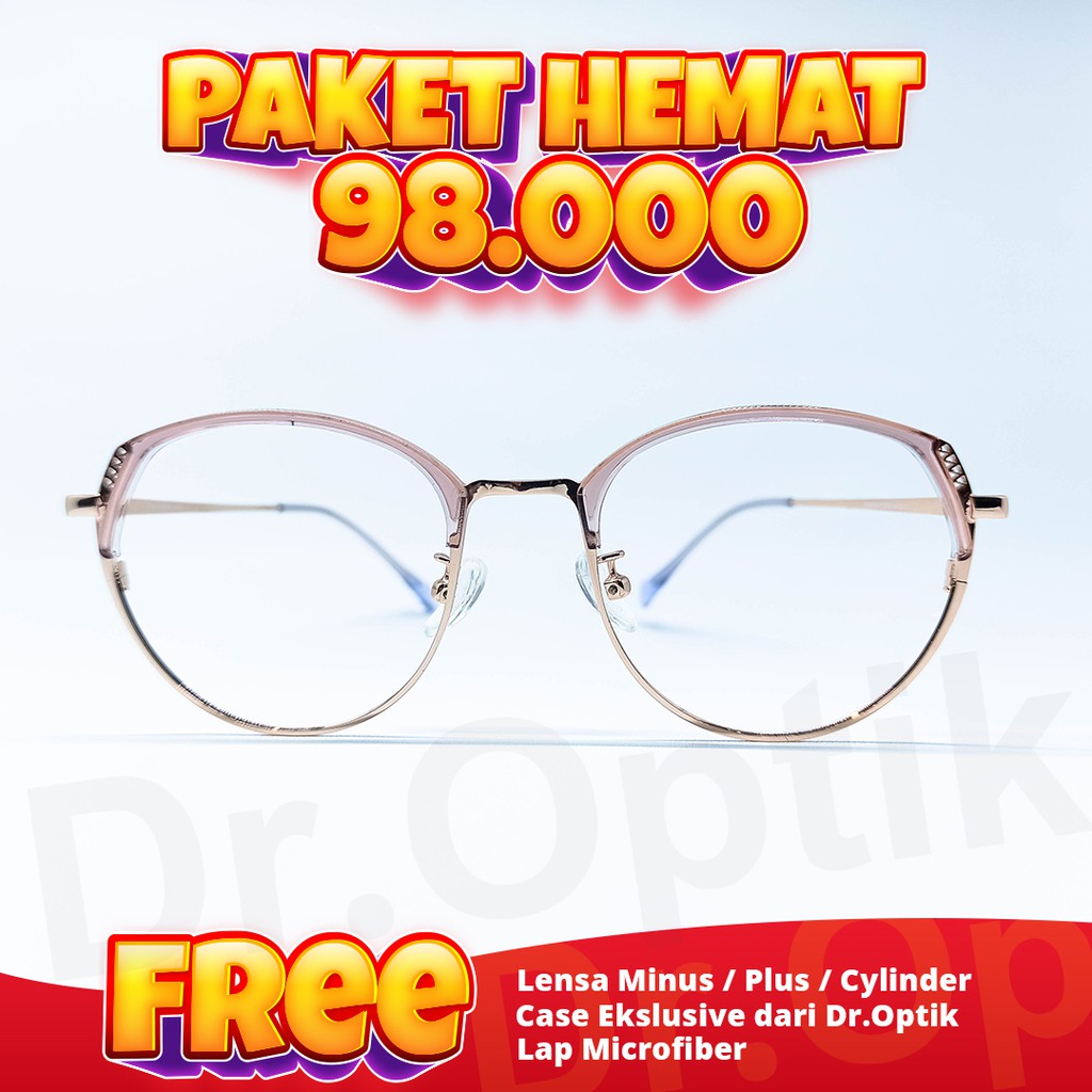 Jual Frame Kacamata + Lensa Plus, Minus, Cylinder- Rose Gold - Playboy ...