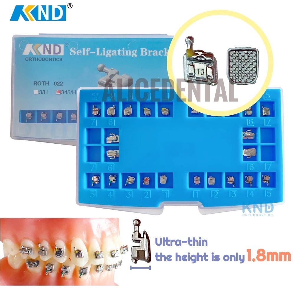 Jual Dental bracket ortho self ligating metal roth 345 hook KND braces ...