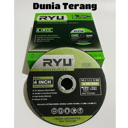 Jual Batu Potong RYU 4 inch x 1,2 - Batu Gerinda Potong 105mm 1.2mm ...