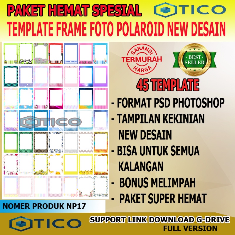Jual Paket Template Desain Frame Foto Polaroid Kekinian Terbaru PSD ...
