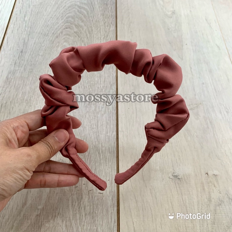 Jual Bando Scrunchie Korea Bando Kerut Headband Ruffle Shopee Indonesia 