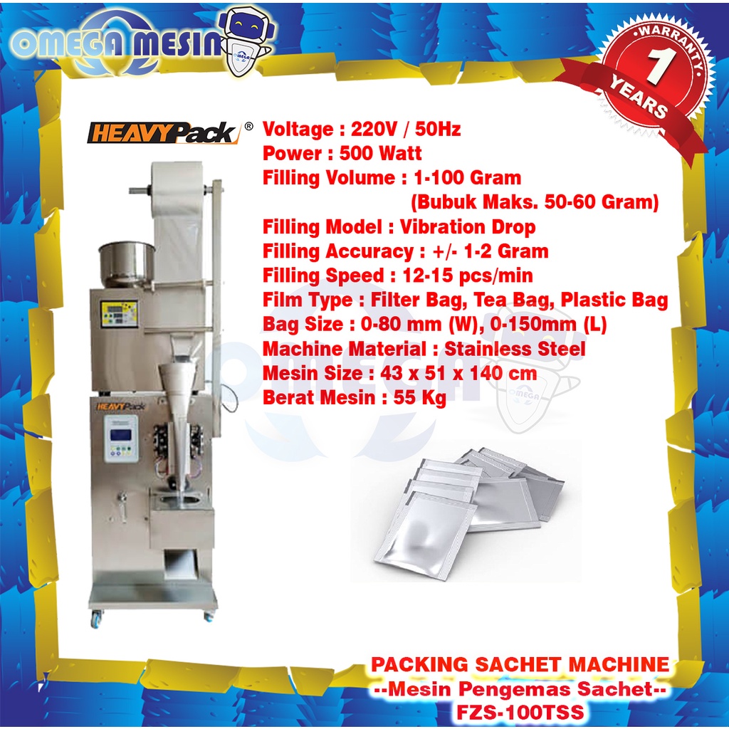 Jual Mesin Pengemas Sachet Packing Sachet Machine Fzs 100tss Heavypack Shopee Indonesia 9474