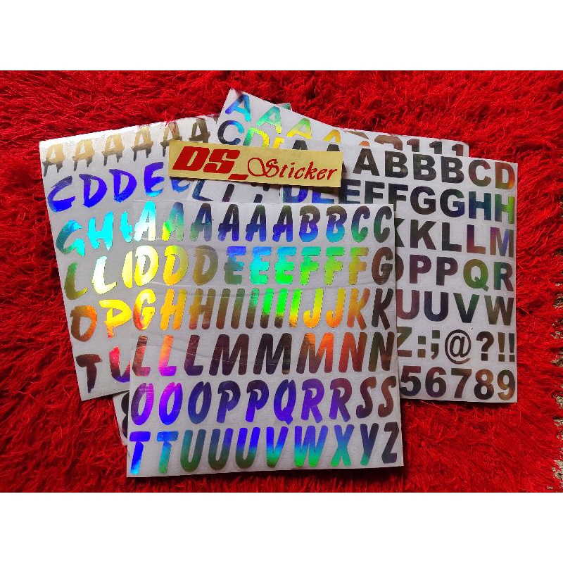 Jual STICKER CUTTING HOLOGRAM ABJAD ABCD../ANGKA | Shopee Indonesia