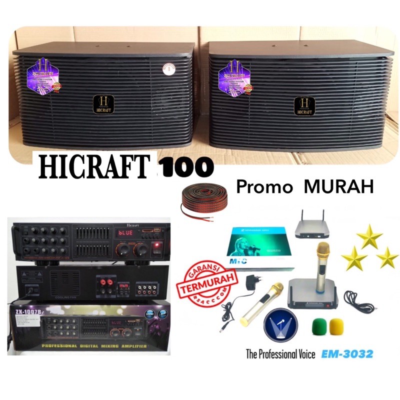 Jual Paket promo sound system karaoke room Hicraft 10inch plus power ...
