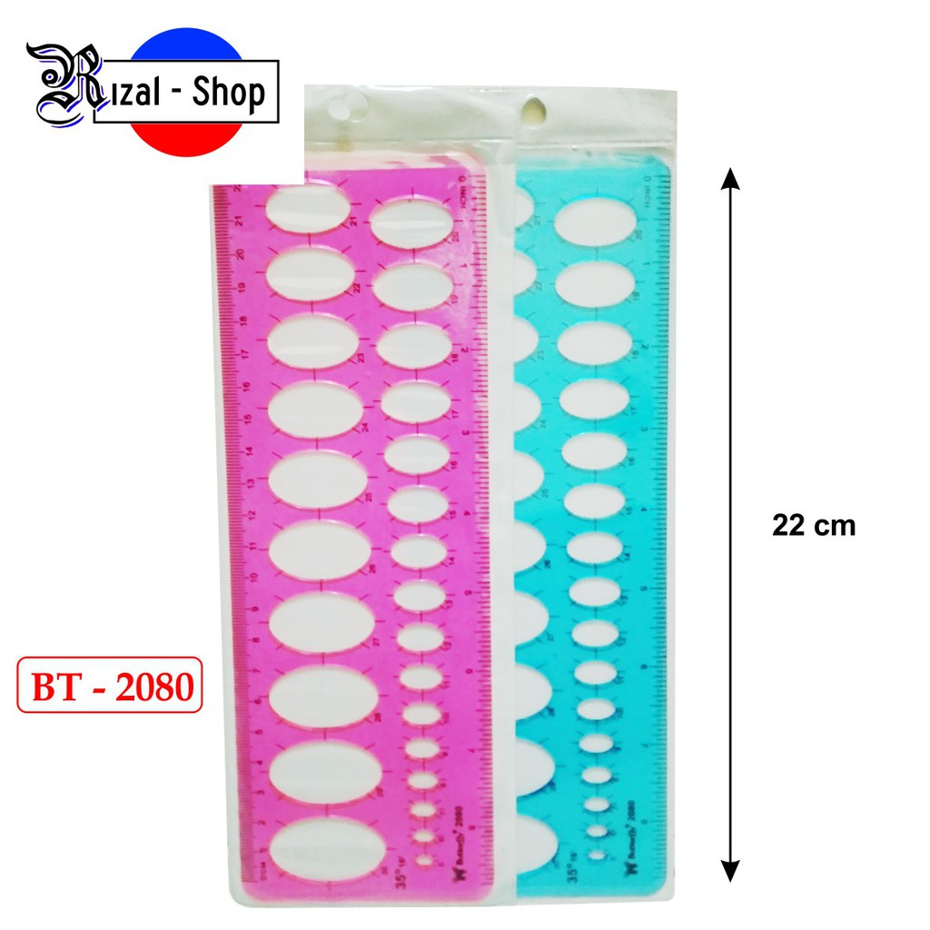 Jual Penggaris Mal Oval / Elips BT - 2080 Butterfly Template Ruler ...
