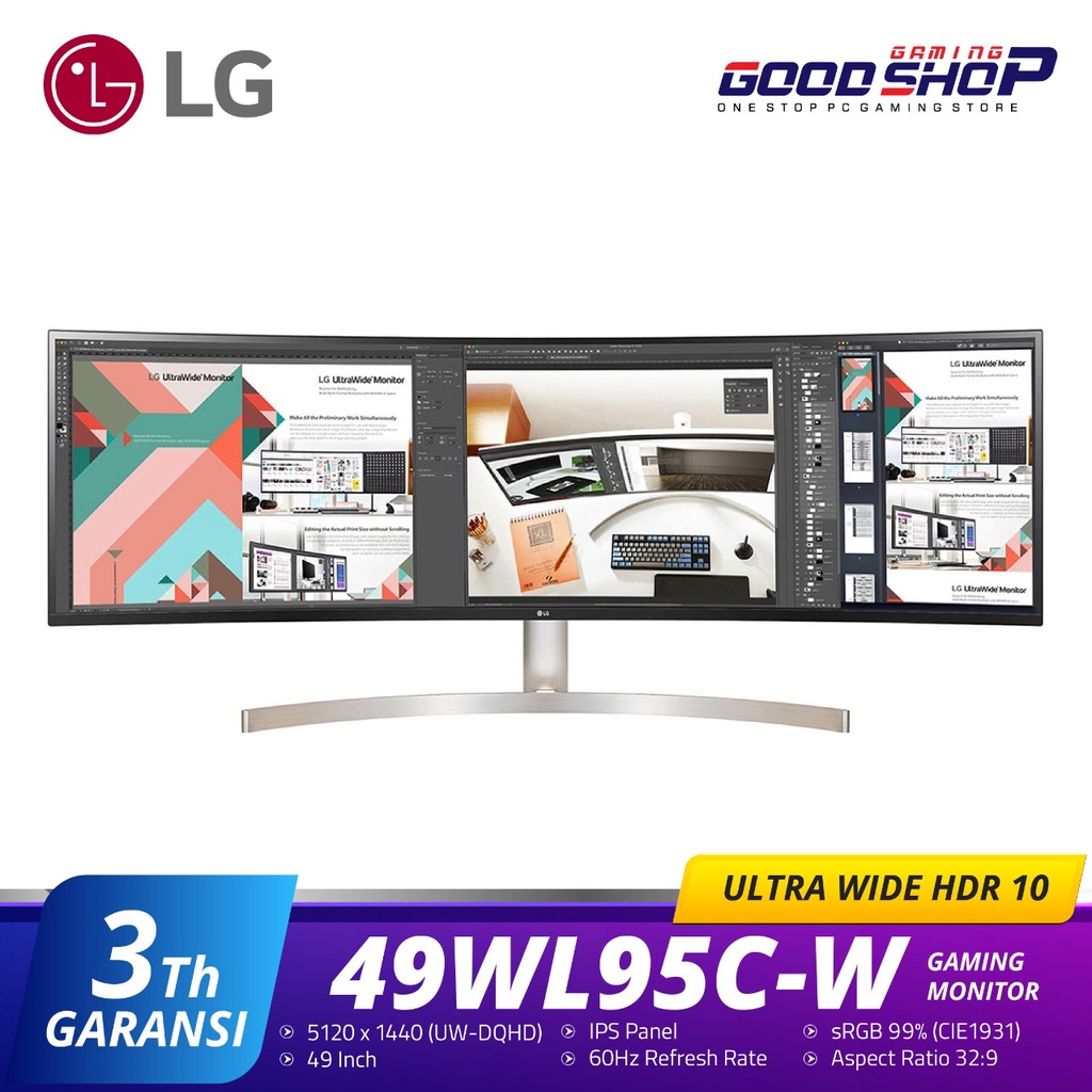 Jual LG 49WL95C-W Ultra Wide Dual QHD IPS Curved HDR 10 - Gaming ...