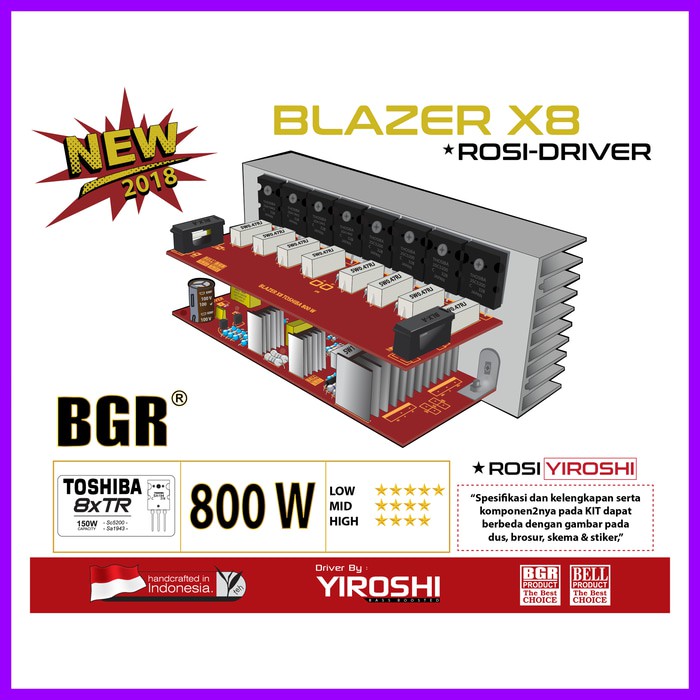 Jual KIT POWER BLAZER X8 800W ROSI MONO TR TOSHIBA ASLI JEPANG JAPAN