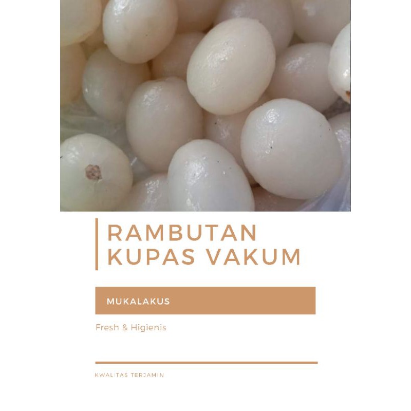 Jual Buah Segar Rambutan Kupas Frozen Kemasan Vakum Praktis Ekonomis