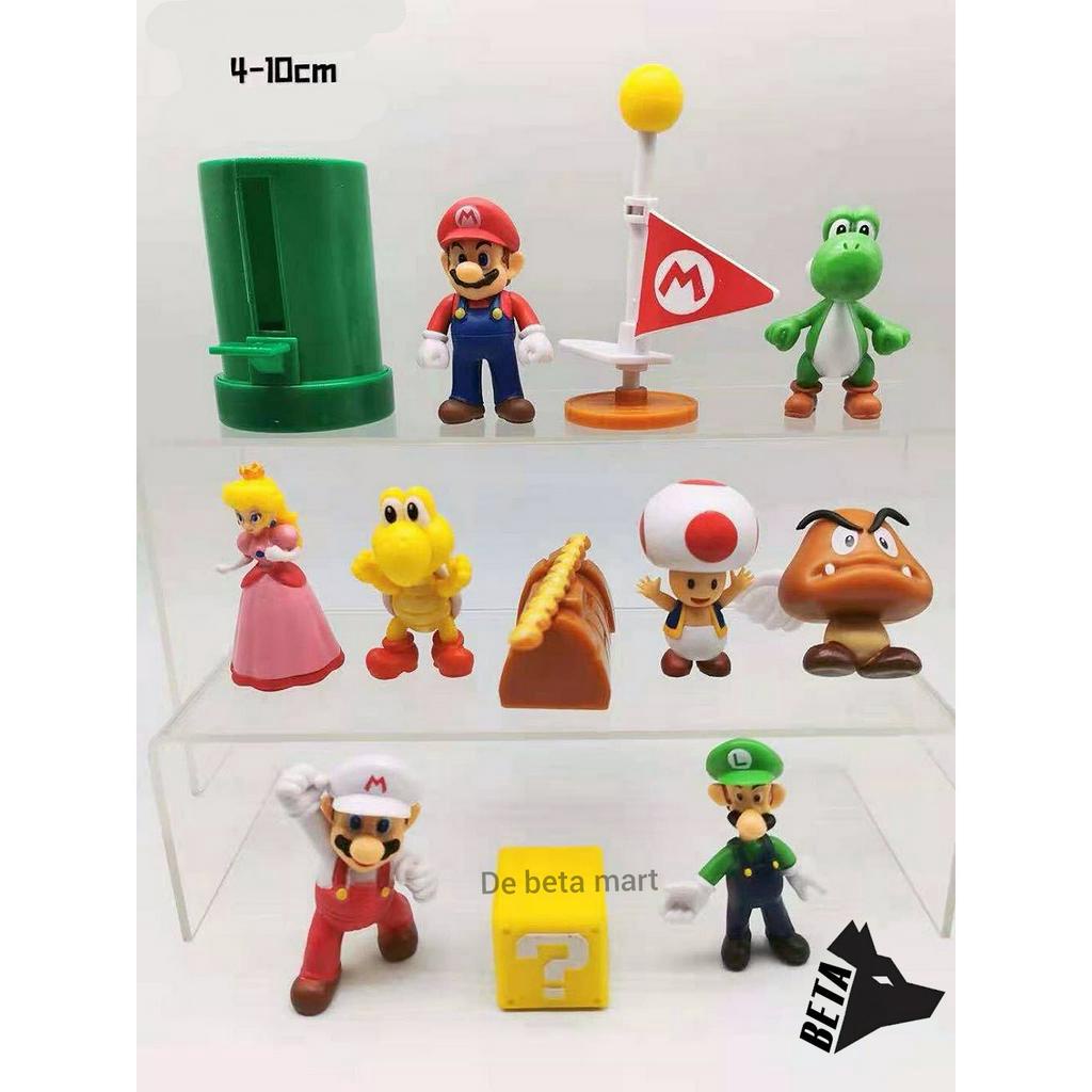 Jual ACTION FIGURE MARIO BROSS SET ISI 12 MAINAN SUPER MARIO BROS ...