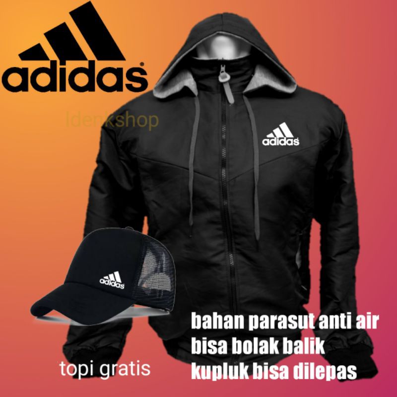 Jaket adidas original kupluk hotsell