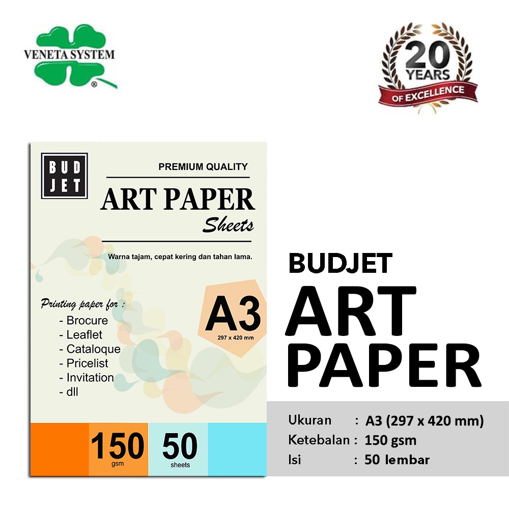 Jual Kertas Art Paper A3 isi 50 Sheets Budjet Art Paper Artpaper 150 Gsm Shopee Indonesia