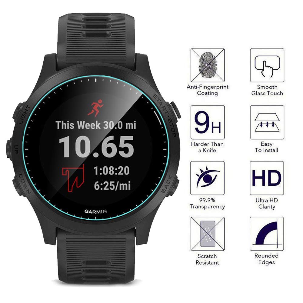 Diruite 4 Pellicole In Vetro Temperato Per Garmin Forerunner 45/45S, 2.5D, Durezza 9H, Antigraffio, Anti-impronta - 4