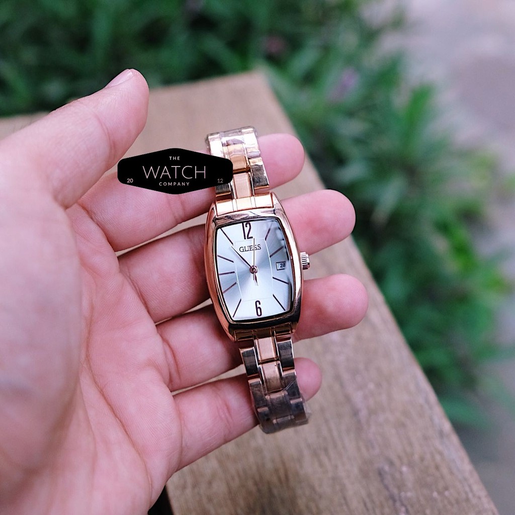 Jual Jam Tangan Wanita Cewek Guess Analog Time Stainless Strap Rosegold