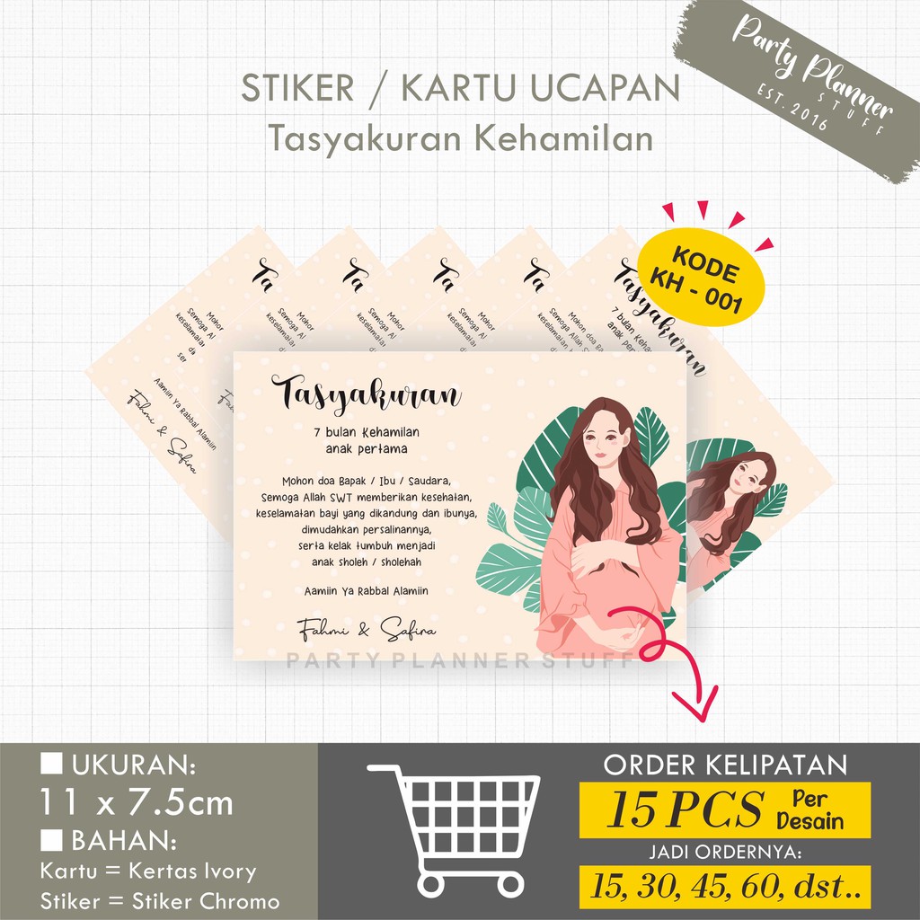 Jual Stiker Kartu Ucapan Tasyakuran Kehamilan 7 Bulanan 4 Bulanan Syukuran Kehamilan Hampers Box 5467