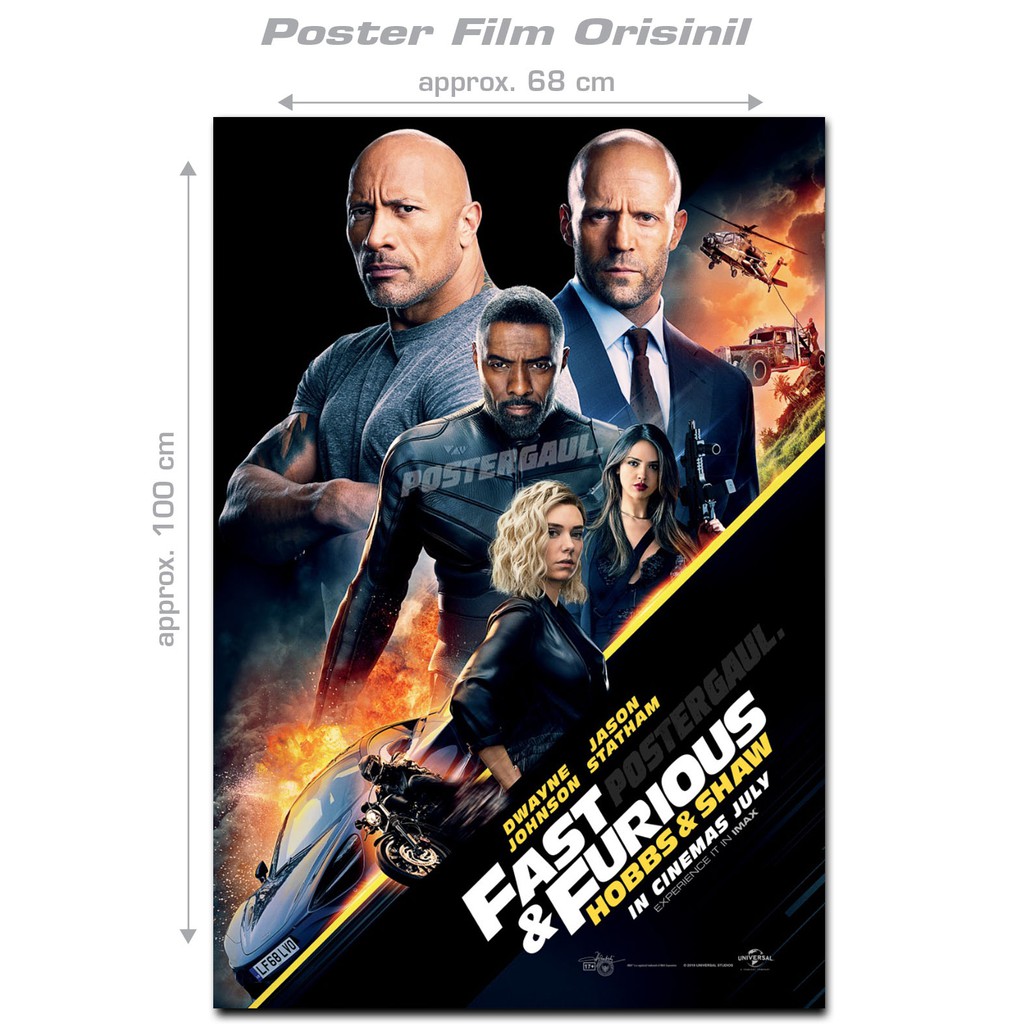 Jual Poster Film FAST & FURIOUS HOBBS & SHAW original Indonesian one sheet, 68 x 100 cm