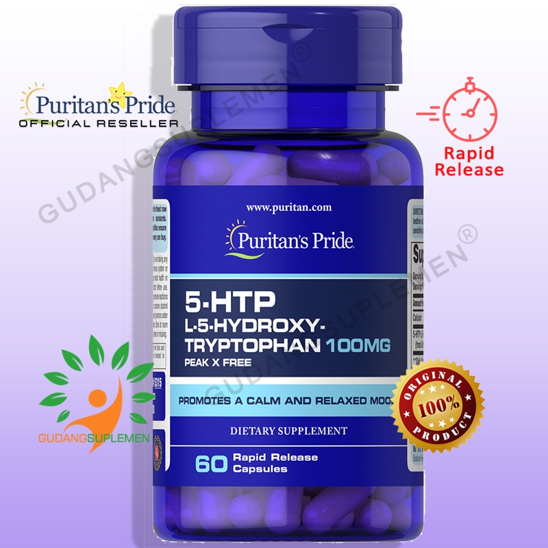 Jual Puritan's Pride 5HTP 100 mg 60 Rapid Release Capsules serotonin