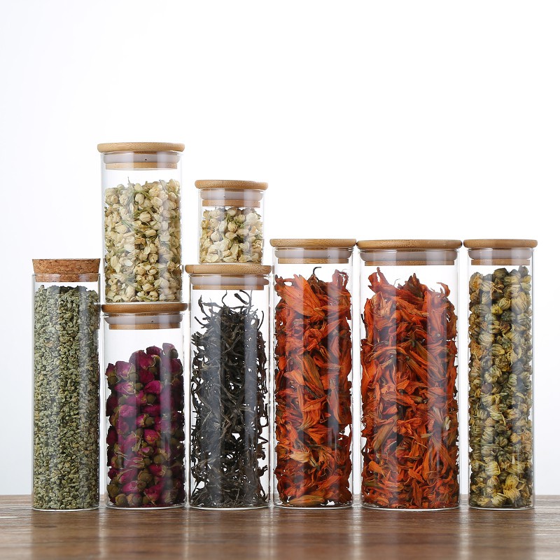 Jual Toples Kaca Makanan Container Kaca Storage Jar Borosilicate Bamboo ...