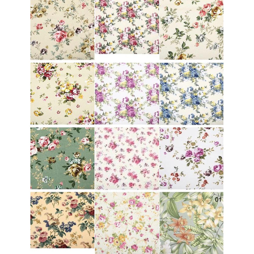 Jual kain kanvas part 1 motif bunga dengan aneka varian warna dan motif ...
