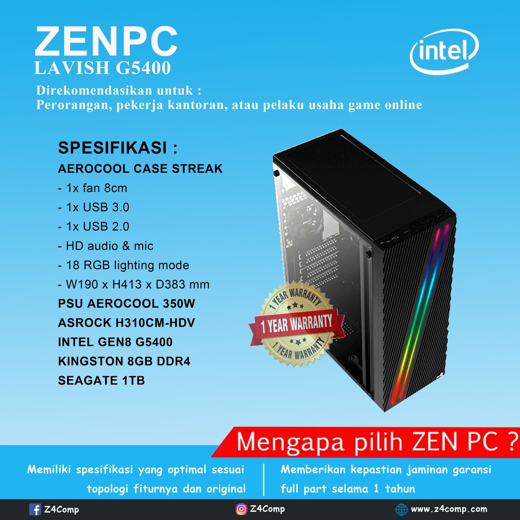 Jual Komputer Rakitan Intel Murah Lengkap Bali PC Rakitan Paket Intel ...